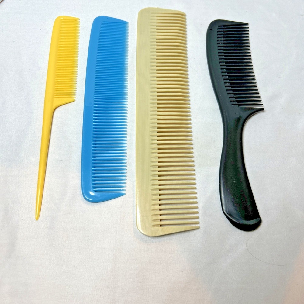 Lot of 4 Vintage Styling‎ Hair Combs DU PONT Nylon Gayla Rat Tail